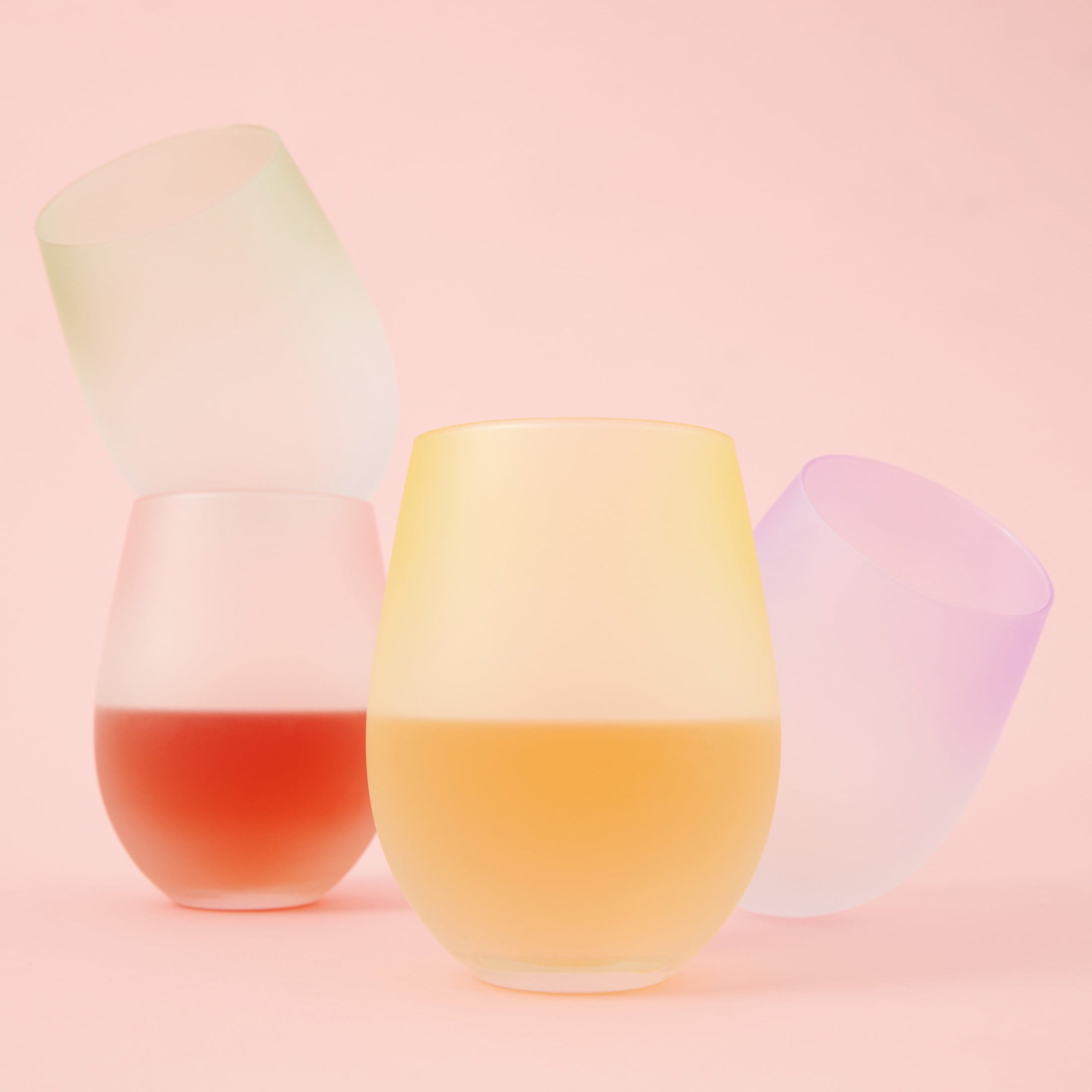 Frosted: Ombre Stemless Wine Glasses by Blush®