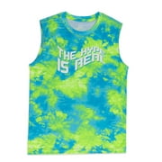 Athletic Works Boys "The Hype Is Real" Tie Dye Muscle Tee, Sizes 4-18 & Husky