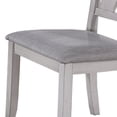 thumbnail image 3 of Wooden Side Chair with Fabric Upholstered Seat Set of 2 White and Gray - Saltoro Sherpi, 3 of 5