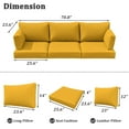 thumbnail image 2 of Pakunoda Outdoor Cushions Replacement, 8 Piece Sectional Cushion Fits 3-Seat, 4” Foam Deep Seat, for Patio Rattan Wicker Replacement Cushion, Liner&Cover, Yellow, 2 of 6