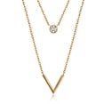 thumbnail image 7 of Mystigrey Victoria 18K Gold Plated Dual Necklace for Women with Two Strands V and Solitary Cubic Zirconia, 7 of 7