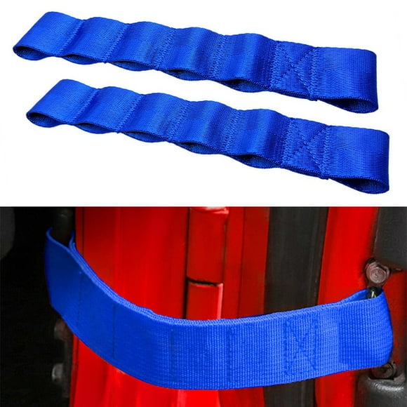 2X Adjustable Door Limiting Check Strap For Jeep Wrangler Tj Jk Jku Jl Jlu Blue