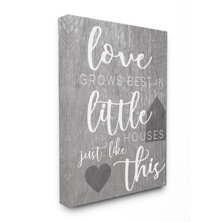 The Stupell Home Decor Collection Love Grows Best in Little Houses Oversized Stretched Canvas Wall Art, 24 x 1.5 x