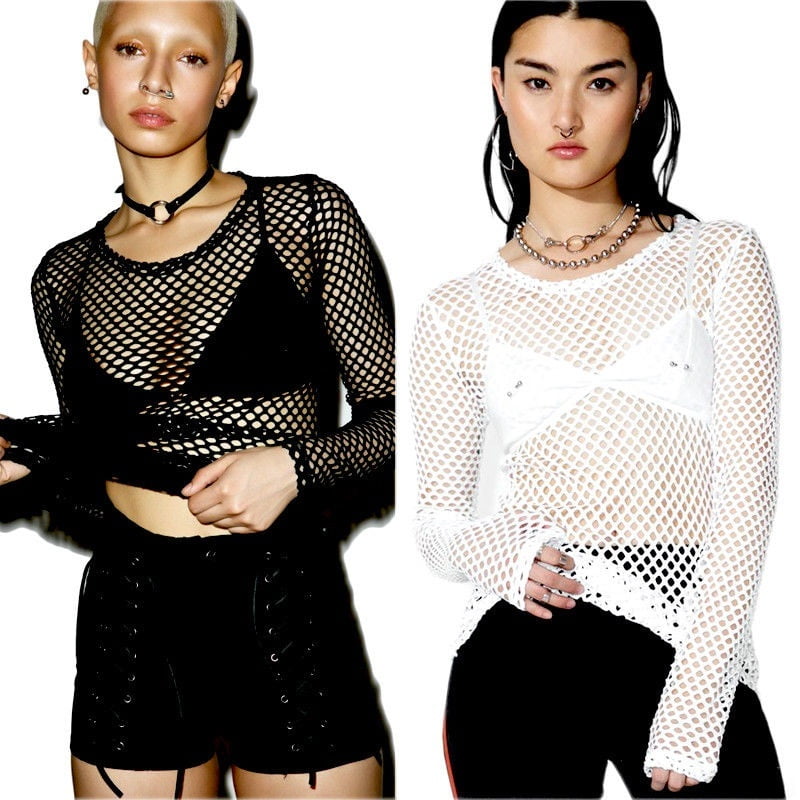 fishnet sleeve top