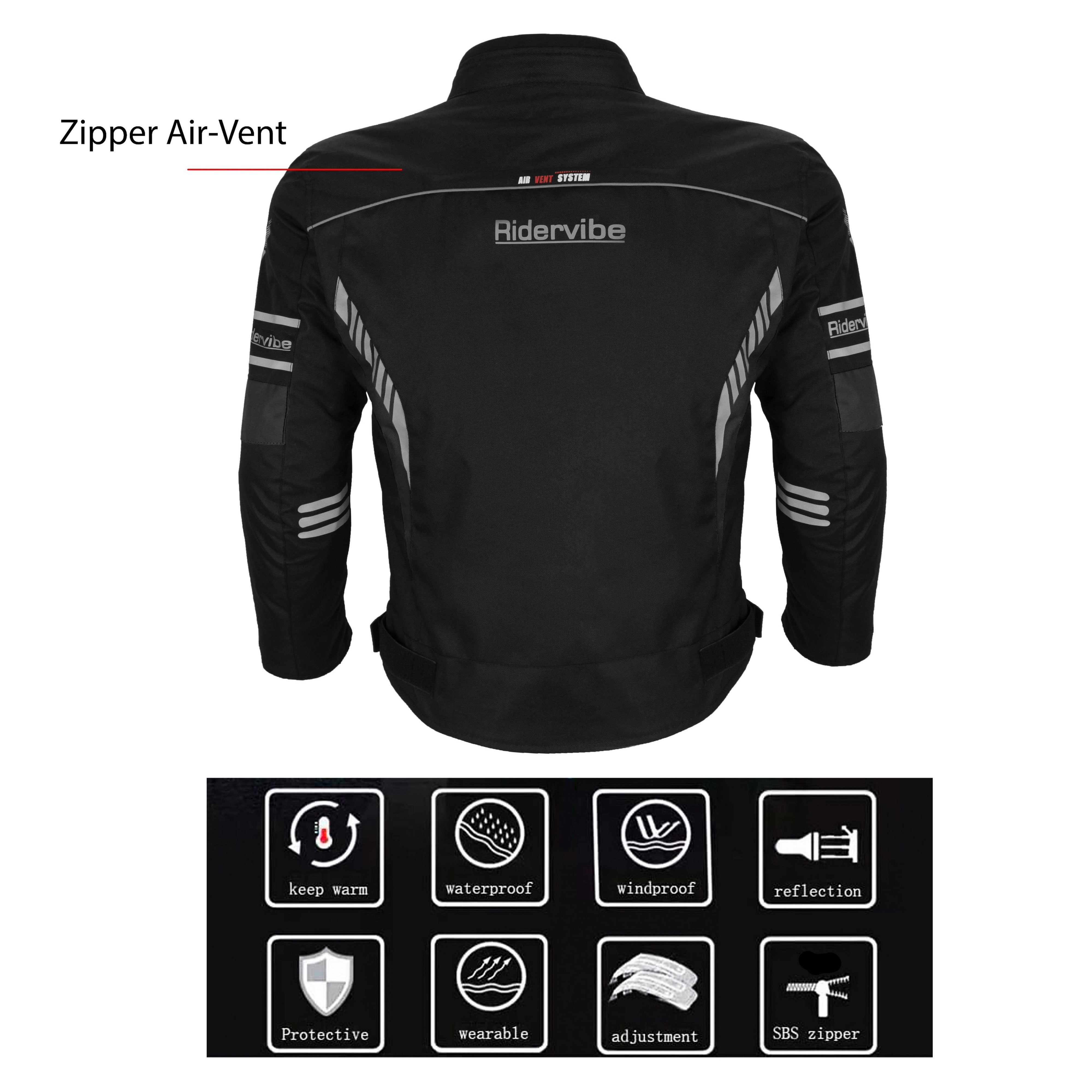 Dream Apparel Men's All-season Motorcycle Jacket for Enduro Dualsport Riding with 600 D polyester, Armor Foam Padding, Visibility