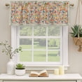 thumbnail image 2 of 2 Pack Boho Beige Flowers Valances for Windows Bedroom Living Room Window Treatments, Spring Abstract Watercolor Floral Leaf Rod Pocket Valance Drapes Short Kitchen Curtains Over Sink 42"x18", 2 of 8
