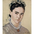 thumbnail image 2 of Ferdinand Hodler 12x14 Gold Ornate Wood Frame and Double Matted Museum Art Print Titled - Portrait of Marie Elise Bernhard-Hodler (1917), 2 of 4