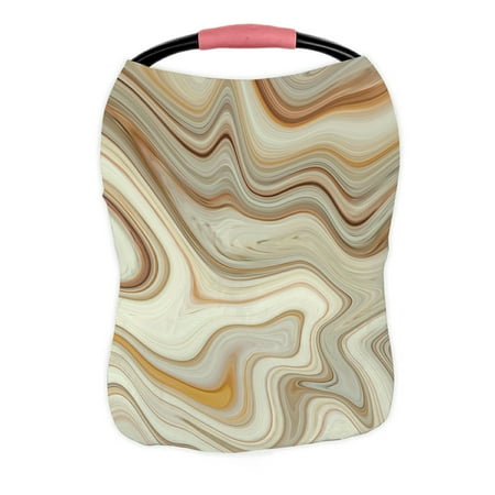 ABPHQTO Brown Marble Texture Nursing Cover Baby Breastfeeding Infant Feeding Cover Baby Car Seat Cover Infant Stroller Cover Carseat Canopy Breathable