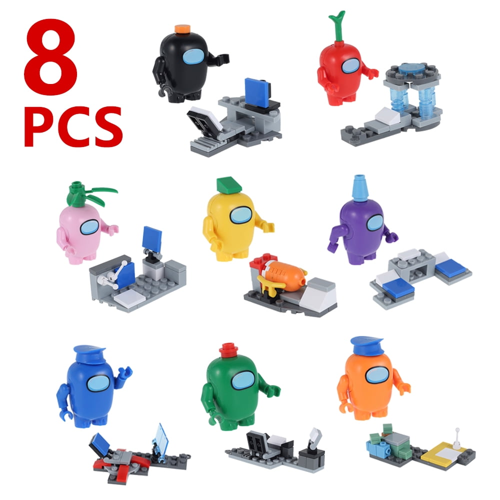 8pcs/set Cartoon Figures With Balls Building Blocks Models Brick Assembled Toys 