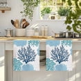 thumbnail image 4 of Navy Blue Coastal Microfiber Kitchen Towel, Turquoise Coral Ocean Modern Sea Soft Absorbent Dish Towels, Quick Drying Washable Dishcloths for Kitchen Cleaning, Drying Dishes, 18x28 Inches, 4 of 9