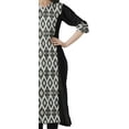 thumbnail image 3 of Moomaya Tunique Droite à Col en V pour Femmes, Manches Roulées, Kurta en Coton Imprimé, 3 of 6