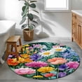 thumbnail image 3 of Round Rug 4Ft Washable Non-Slip, Watercolor Spring Floral Circle Area Rugs for Living Room Bedroom, Farmhouse Flowers Colorful Indoor Floor Mats Carpet Runner for Home Decor Aesthetic, 3 of 8
