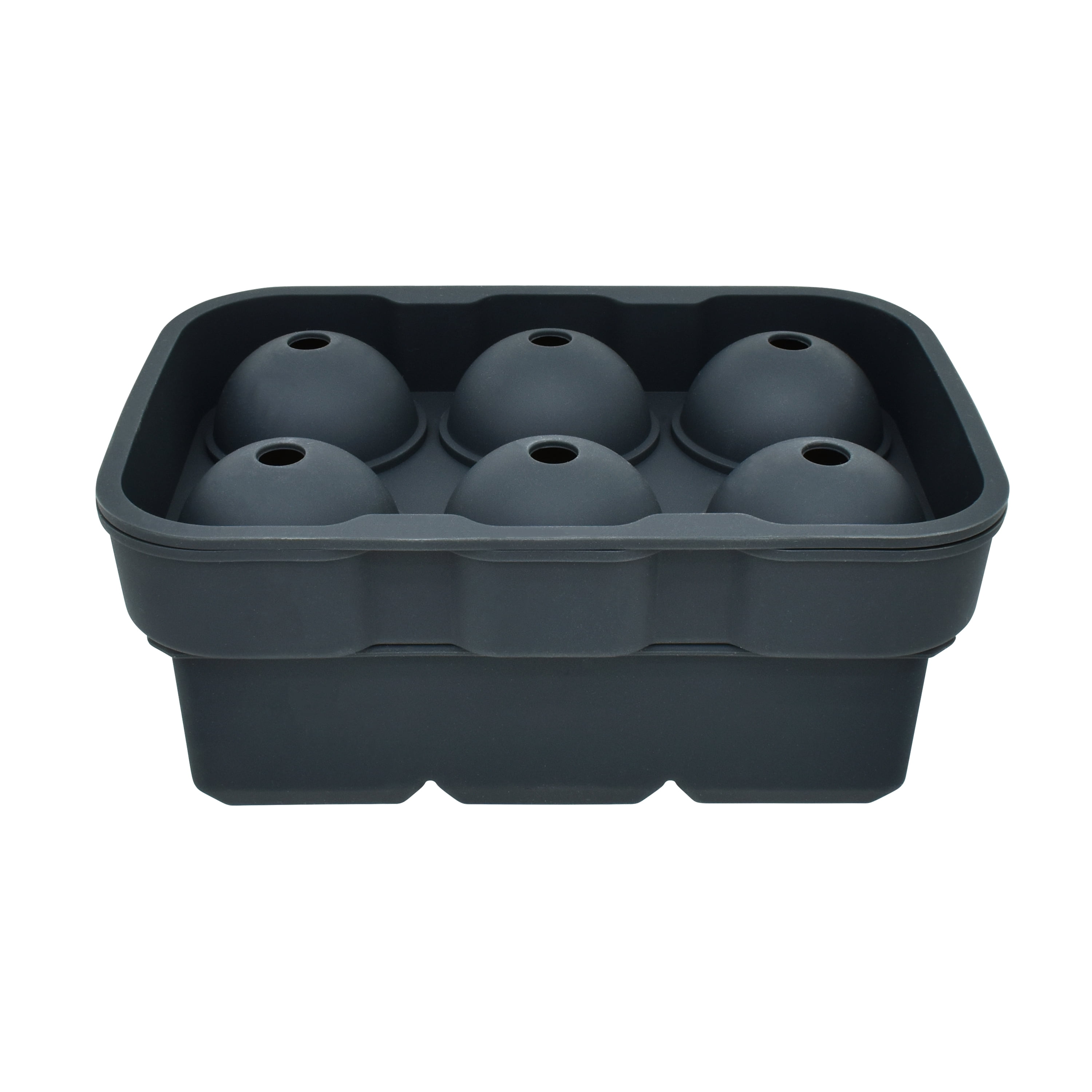 (6 pack) Mainstays, Ice Cube Tray, 2 Pack Silicone Ice Cube Tray Grey, Square & Sphere Combo, 2 pack, perfect for chilled drink preparation