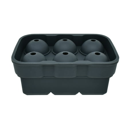 Mainstays, Ice Cube Tray, 2 Pack Silicone Ice Cube Tray Grey, Square & Sphere Combo, 2 pack, perfect for chilled drink preparation