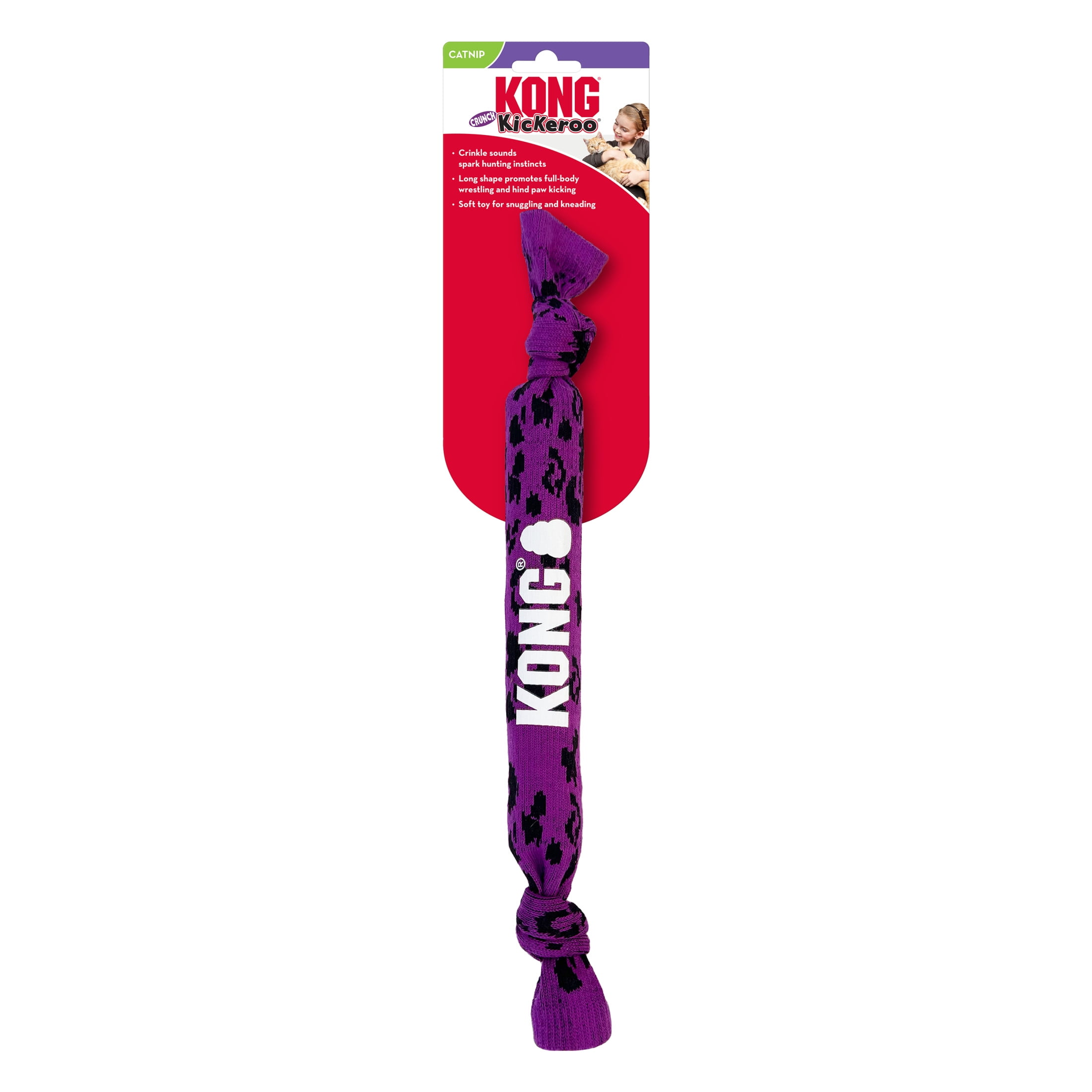 KONG® Kickeroo® Crunch Long Cat Toy, with Premium North American Catnip
