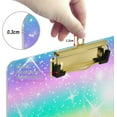 thumbnail image 3 of FMSHPON Glitter Rainbow Tie Dye Clipboard Hardboard Wood Nursing Clip Board and Pull for Standard A4 Letter 13x9 inches, 3 of 7