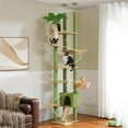 thumbnail image 2 of Demi Bonn Floor to Ceiling Tall Cat Tree Tower Adjustable (90.5''~100.4'') with Cat Condo, Cat Hammock and Scratching Post, Cat Climbing Tree for Indoor Large Cats, Green, 2 of 8