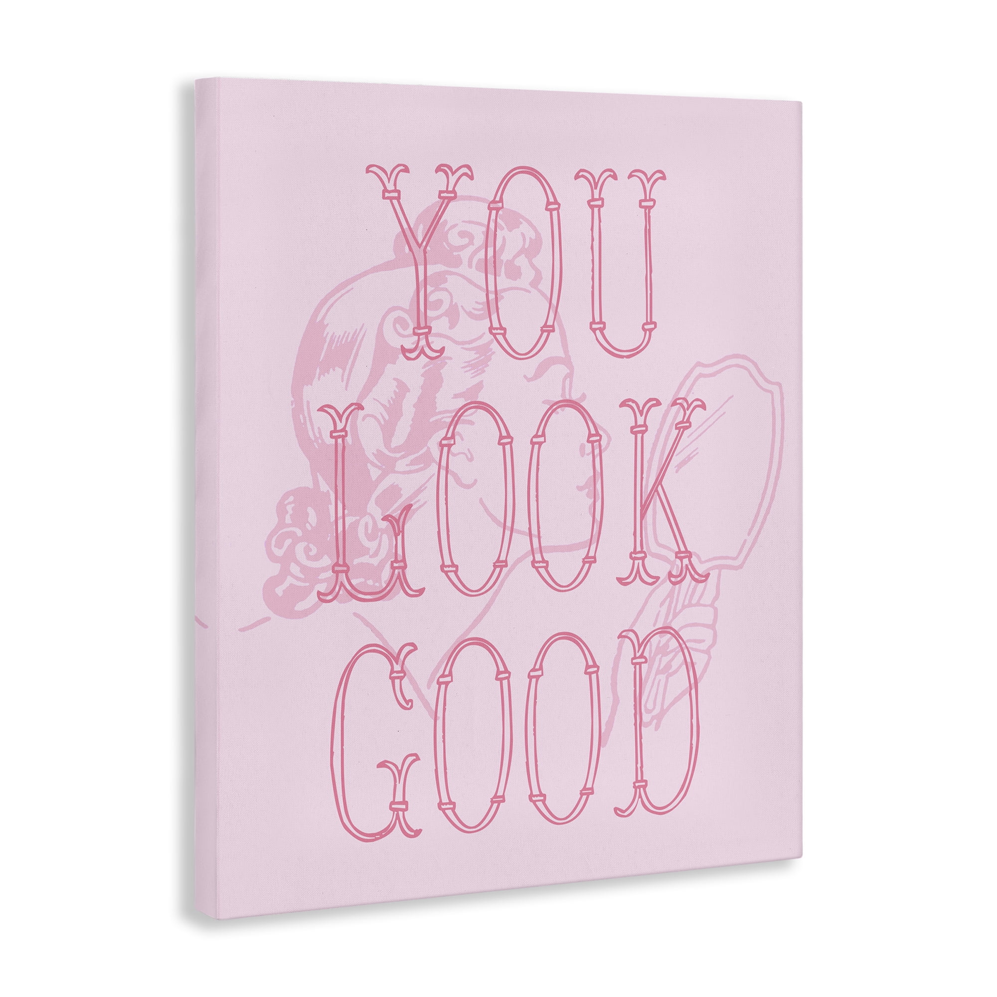 Stupell Industries You Look Good Sentiment People Painting Wrapped Canvas Art Print Wall Art, 16 x 20
