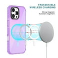 thumbnail image 5 of for iPhone 16 Pro Case Magnetic Phone Case Compatible with MagSafe, Soft TPU Bumper Hard Translucent Matte Back Slim Fit Grip Shockproof Protective Cover for Men Women Girls,Purple, 5 of 5