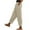 Beige, variant on Frostluinai Women's Harem Pants High Elastic Waisted Wide Leg Lounge Capris Solid Color Loose Fit Holiday Pants with Pockets Comfy Capris