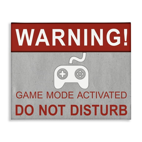 Stupell Industries Gaming Do Not Disturb Entertainment Painting Wrapped Canvas Art Print Wall Art, 20 x 16