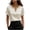 Beige, variant on Women's Beaded V Neck Tops Smooth Soft Pearl Embellished Neckline Solid Color Blouses Relaxed Fit Dressy Casual Short Sleeve Shirts L