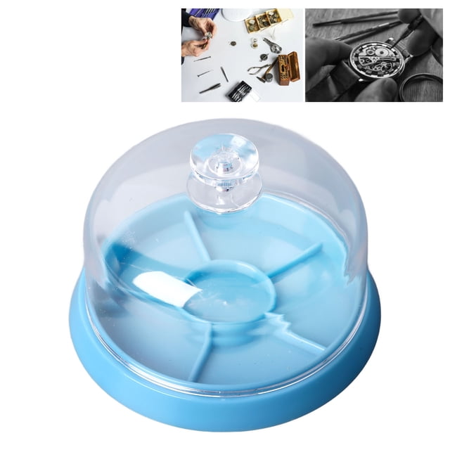 Cubierta Antipolvo de Plástico para piezas de reloj con Bandeja, Caja de Almacenamiento de Movimento de RelOJ de 3 Bolsillos para piezas de reloj, organización de artículos