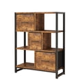 thumbnail image 3 of SYTHERS 4 Tier Bookshelf, 31.5"D x 11.81"W x 40.55"H Bookcase with 3 Drawers Shelves, Tall Book Shelf Book Case for Home & Office, Rustic Brown, 3 of 9