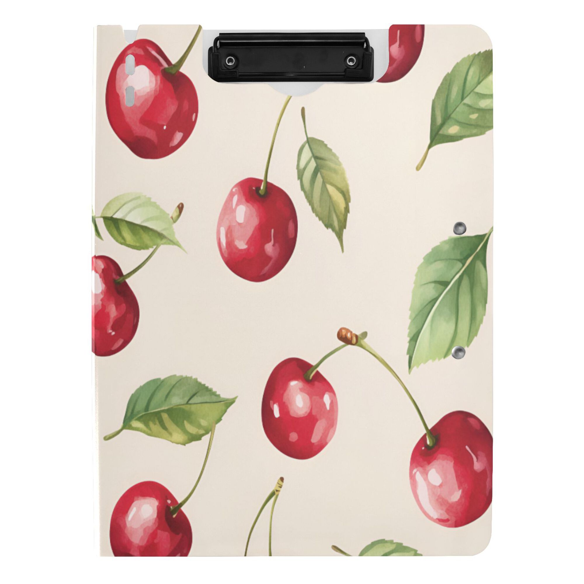 FORMRS A4 Clipboard Folder with Pen Holder Horizontal Foldable School Office Binder, Watercolor Cherry