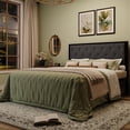 thumbnail image 2 of Amolife Queen Size Bed Frame with Upholstered Headboard and Elevated Footboard, 12.5" Under-Bed Storage Space, No Box Spring Needed, Dark Gray, 2 of 9