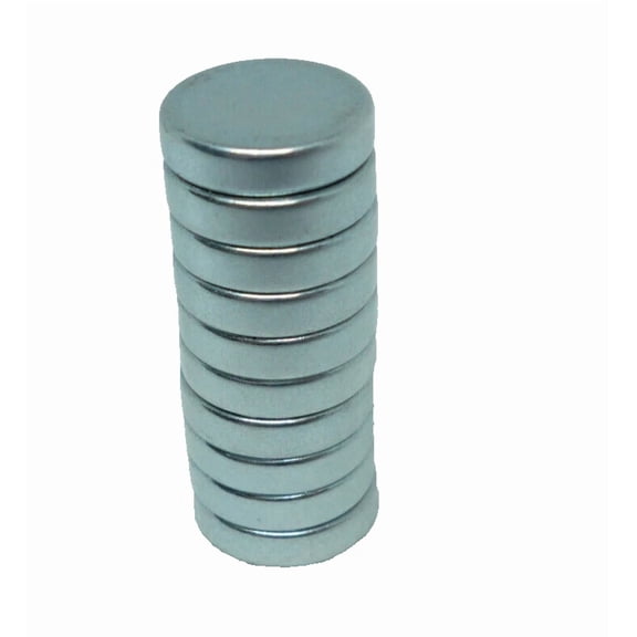 Round Disc Magnets - 1/2 Inch Dia, 1/8' Inch Thick - Higher N48 Strength (10 Pk)