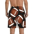 thumbnail image 3 of Bixox Men's Brown Football On Black printing Casual Classic Fit Short Summer Beach Shorts, 3 of 6