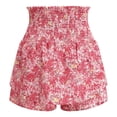 thumbnail image 4 of zaveiop Floral Skorts for Woman Ruffle Mini Skirt with Shorts Underneath Causal Summer Boho Outfits (Pink, L), 4 of 8
