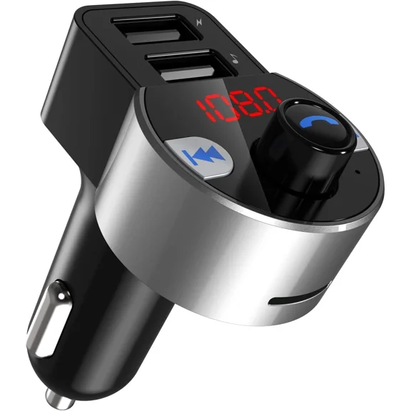 RHEA- Transmisor Bluetooth Usb Para Carro Auto Cargador Receptor Con Fm Radio Pantalla