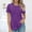 Purple, variant on GaThRRgYP Womens Shirts Short Sleeve under $5,Women's Short Sleeve Solid Color Basics Crewneck Casual Top Pullover T-shirt