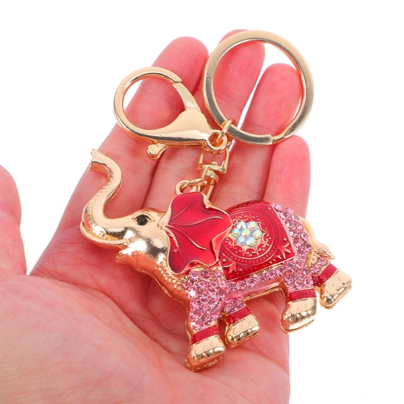 MEIBUTYUP Rhinestone Elephant Keychain 1 Pack Cute Bag Charm Accessory for Stylish Handbags and Keys