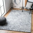 thumbnail image 2 of SAFAVIEH Ikat Kim Geometric Wool Area Rug, Silver/Grey, 6' x 6' Square, 2 of 7
