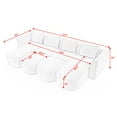 thumbnail image 6 of Sectional Sofa, U-Shaped Couch with2 Single Seat, 2 Chaises and 2 Ottomans, Modular Modern Sofa Couch with Ottoman, Filled Reversible Sofa Couch with Waist Pillows (Navy), 6 of 9