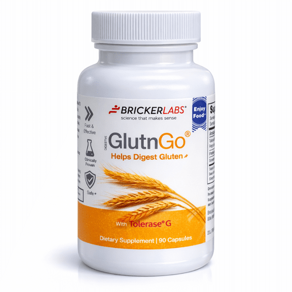 GlutnGo with Tolerase G 100mg – Gluten Digestive Enzyme Supplement, 90 Capsules
