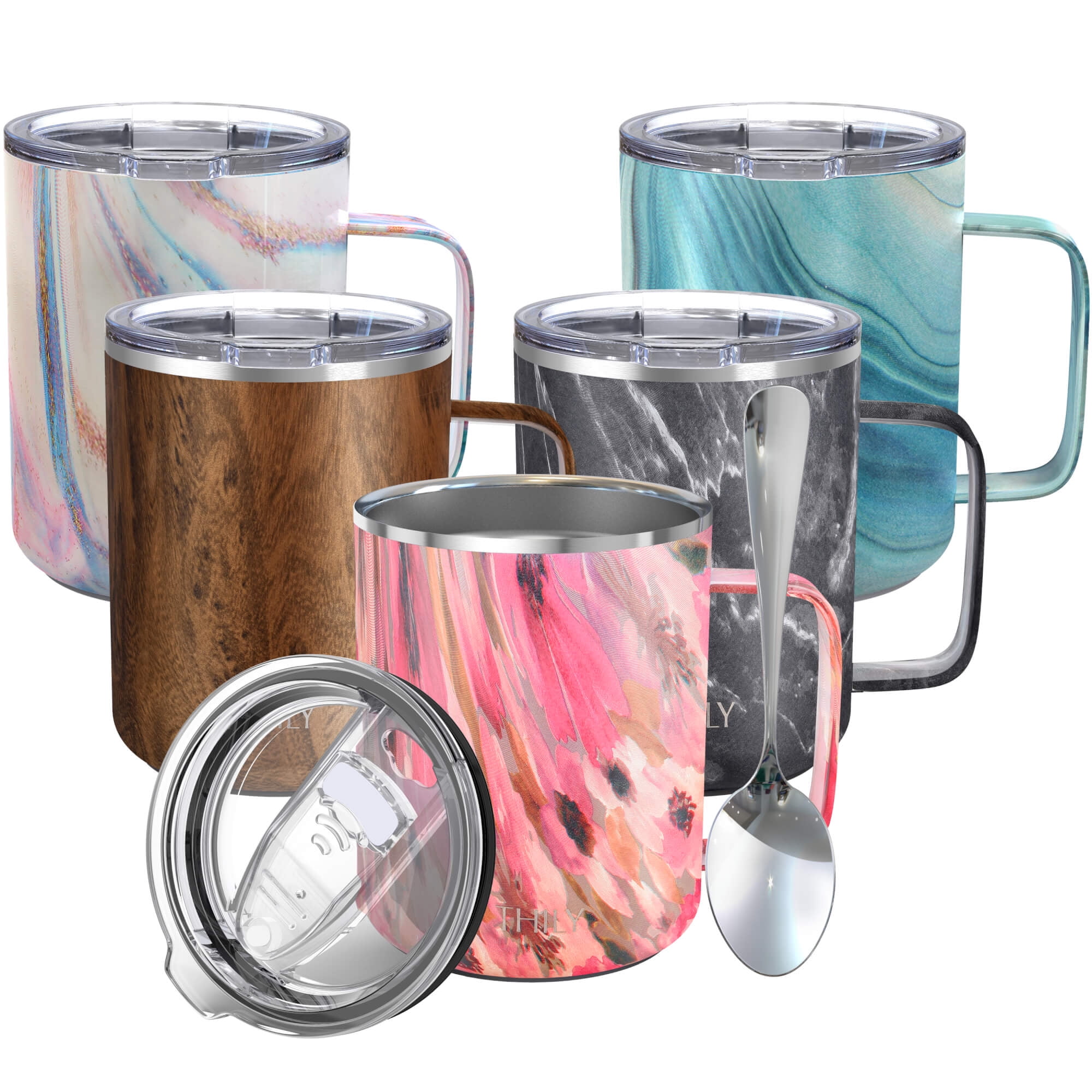 Insulated Coffee Mug with Temperature Display 450ml Insulated Coffee  Tumbler with Handle Leakproof Stainless Steel Insulated Coffee Cup Hot and  Cold