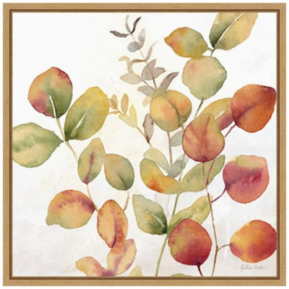 Amanti Art Eucalyptus Leaves Fall I Framed Canvas Wall Art Print