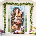thumbnail image 4 of YWIYIUD 1PC Happy Easter Door Cover Easter Decorations, 71x35 Inch Easter Rabbit Eggs Door Banner Welcome Easter Banner Spring Theme Rabbit Door for Front Door Wall Indoor Outdoor Home Decor, 4 of 7