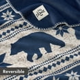 thumbnail image 3 of Pawz Plush Oversized Throw Blanket for Couch or Bed, Soft Flannel Fleece, Navy Blue Bears, 50"x72", 3 of 7