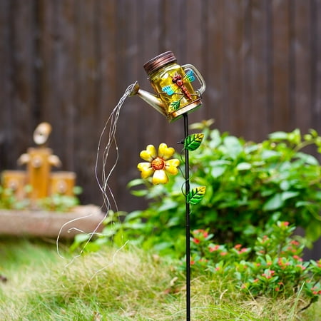 

Nhthy Wrought Iron Hollow Projection Lamp Solar Outdoor Courtyard Garden Kettle Lamp Plug Decorative Lamp Iron Solar Kettle Light Type Shower Garden Art Shower Lamp C