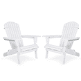 thumbnail image 4 of Tcbosik Outdoor Adirondack Chairs Set of 2, Folding Solid Wood Chair, Lounge Chair for Garden, Porch, Deck, Backyard, White, 4 of 11