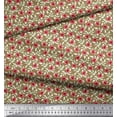 thumbnail image 2 of Soimoi Cotton Poplin Fabric Leaves & Poppy Floral Print Fabric by Yard 56 Inch Wide, 2 of 6
