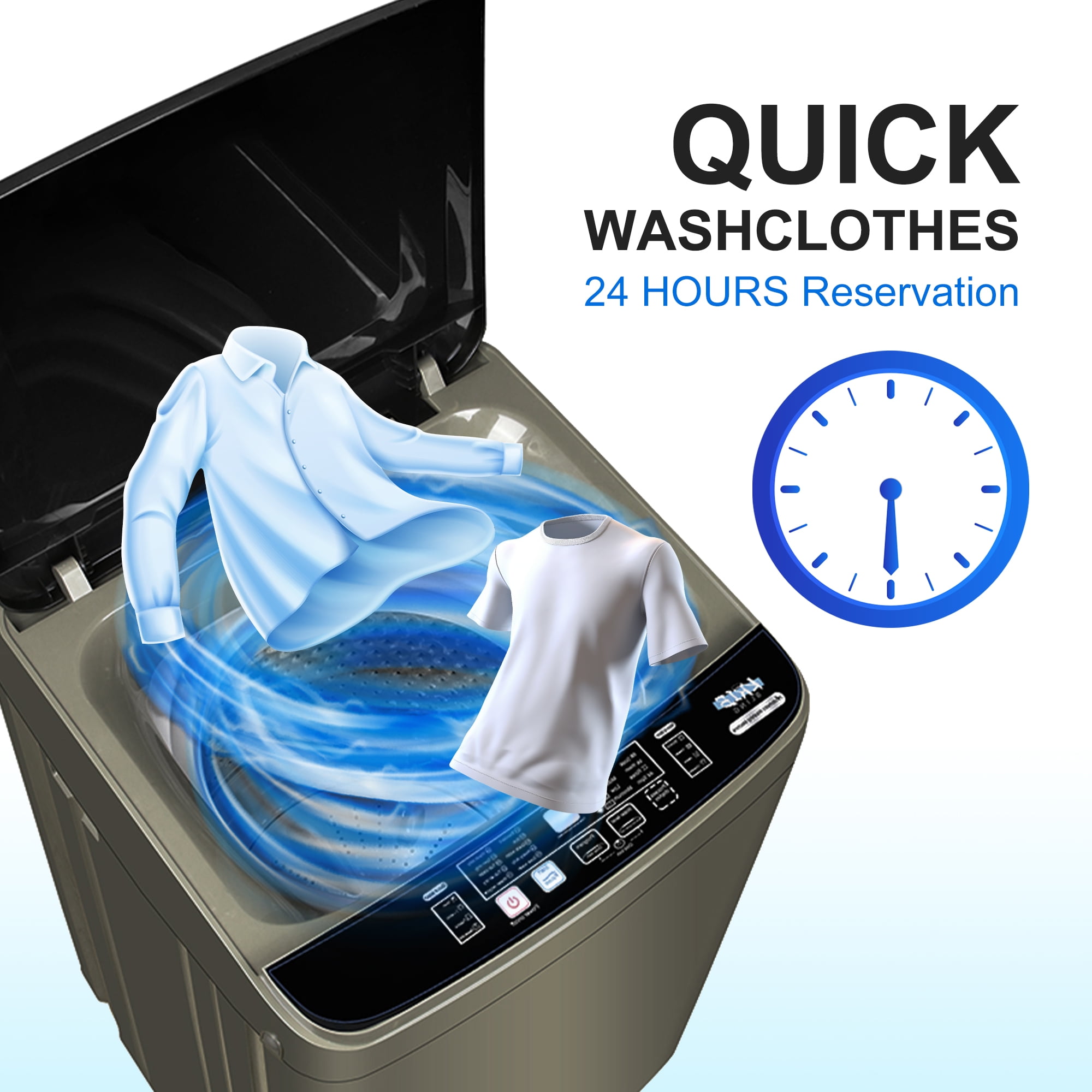 Kcpolre Portable Washing Machine, 17.8 lbs Full-Automatic Small Washing Machine for Apartment, 10 Wash Programs with Drain Hose Dorm Size Portable Washer for Home, College, Gold