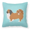 thumbnail image 2 of Carolines Treasures BB3738PW1818 Pekingese Checkerboard Blue Fabric Decorative Pillow, 2 of 5