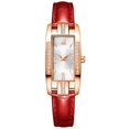 thumbnail image 1 of Reloj con correa de cuero para mujer, esfera roja verde, relojes de lujo para mujer, correa de Pu sencilla, reloj de diamantes de imitación, reloj de cuarzo para mujer Gao Jinjia LED, 1 of 2