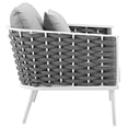 thumbnail image 3 of Modway Stance 2 Piece Outdoor Patio Aluminum Sectional Sofa Set in White Gray, 3 of 8